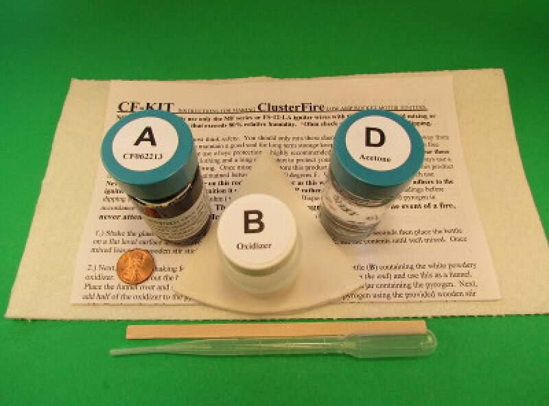 CF-KIT ClusterFire low-amp pyrogen kit with bottles and mixing tools